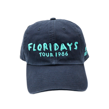 Load image into Gallery viewer, 1986 Navy Floridays Tour Cap with Turquoise Print on Front 