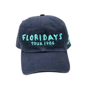 1986 Navy Floridays Tour Cap with Turquoise Print on Front 