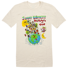 Load image into Gallery viewer, 1994 Natural Colored Fruitcakes Tour Tee with Googly Eyed Globe and Crazy Characters on Front