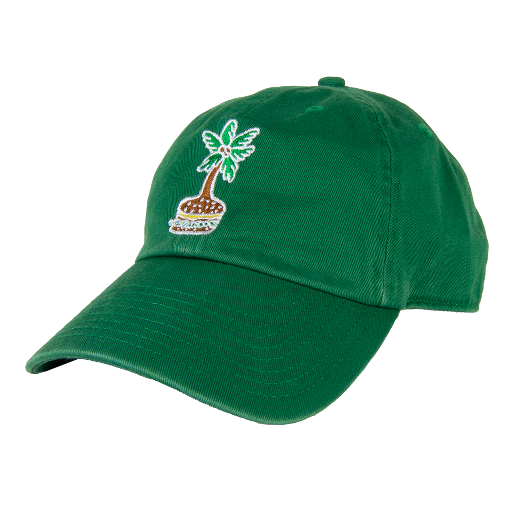 1978 Green Cheeseburger in Paradise Cap with a Cheeseburger Palm Tree Patch on Front