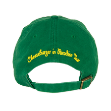 Load image into Gallery viewer, 1978 Green Cheeseburger in Paradise Cap with &quot;Cheeseburger in Paradise Tour&quot; in Yellow on  Back