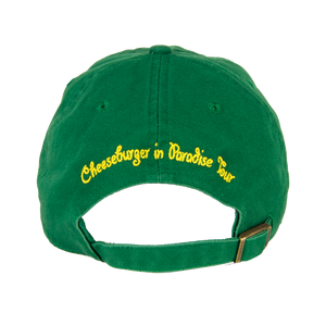 1978 Green Cheeseburger in Paradise Cap with "Cheeseburger in Paradise Tour" in Yellow on  Back