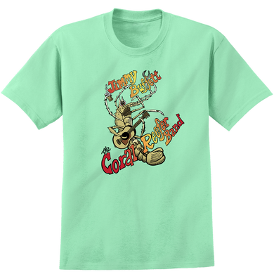 1974 Mint Green Coral Reefer Tee with a Guitar Playing Shrimp on Front