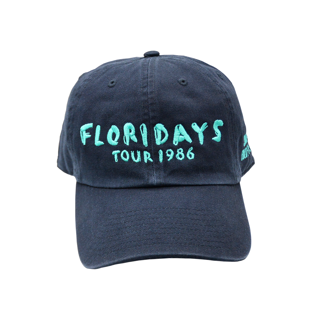 1986 Navy Floridays Tour Cap with Turquoise Print on Front 