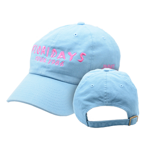 1986 Baby Blue Floridays Tour Cap with Pink Print on  Front and Side