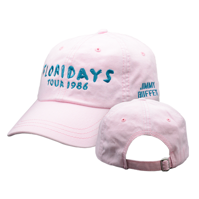1986 Pink Floridays Tour Cap with Teal Print on Front and Side