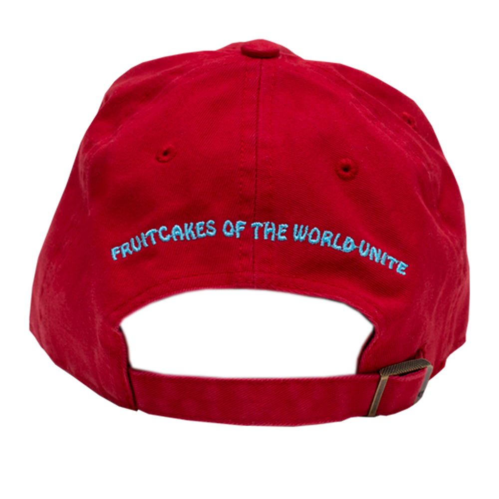 1994 Red Fruitcake Tour Cap with Light Blue Print on Back