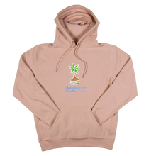 Load image into Gallery viewer, 1978 Dusty Pink Cheeseburger in Paradise Hoodie with a Cheeseburger Palm Tree on Front 