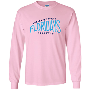 1986 Pink Floridays Tour Long Sleeve with Blue and Teal Print on Front