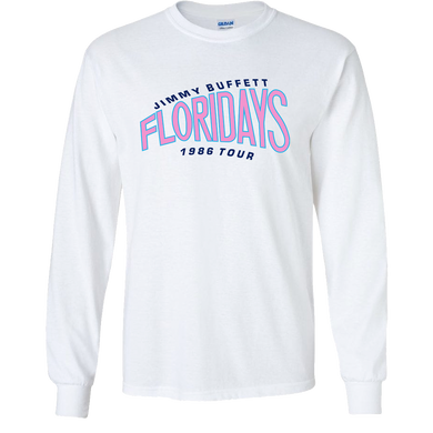 1986 White Floridays Tour Long Sleeve with Pink and Blue Print